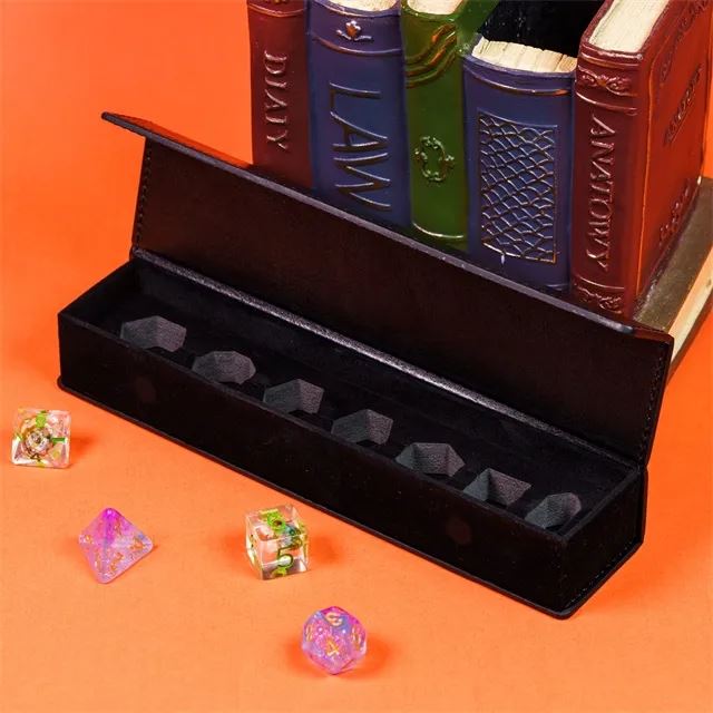 Black Top PU Leather - Magnetic Flip Dice Storage