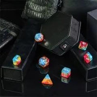 Thumbnail for 7pcs Dice Resin Layer Silver Font Pansexual Red Yellow Blue