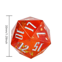 Thumbnail for Candy in Orange with Yellow Foil Sharp Resin - D20 RPG Dice