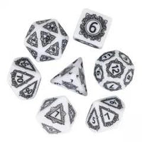 Thumbnail for 7pcs Dice Resin Pattern Dwarven Frame Black Font White