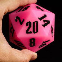 Thumbnail for Black on Solid Pink Silicone - D20 RPG Dice