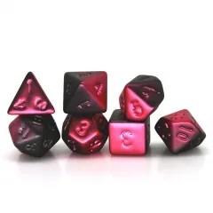 7pcs Dice Acrylic Metallic Frosted Red