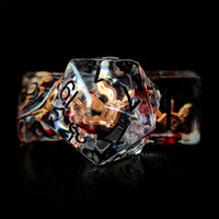 Thumbnail for Blades in Clear & Red Resin - 7pcs RPG Full Dice Set