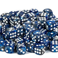 Thumbnail for 16mm Blue & Black Acrylic  - 6pcs D6 RPG Dice Set