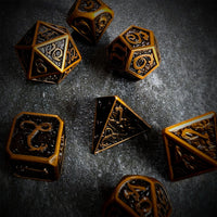 Thumbnail for Gold Metal with Dragon Font - 7pcs RPG Dice Set