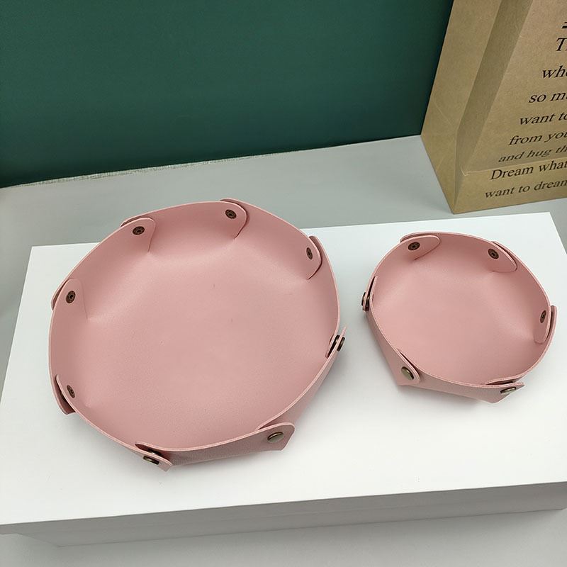 Baby Pink PU Leather - Circle Soft Dice Tray