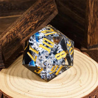 Thumbnail for Blue Swan in Clear & Black Sharp Resin - D20 RPG Dice