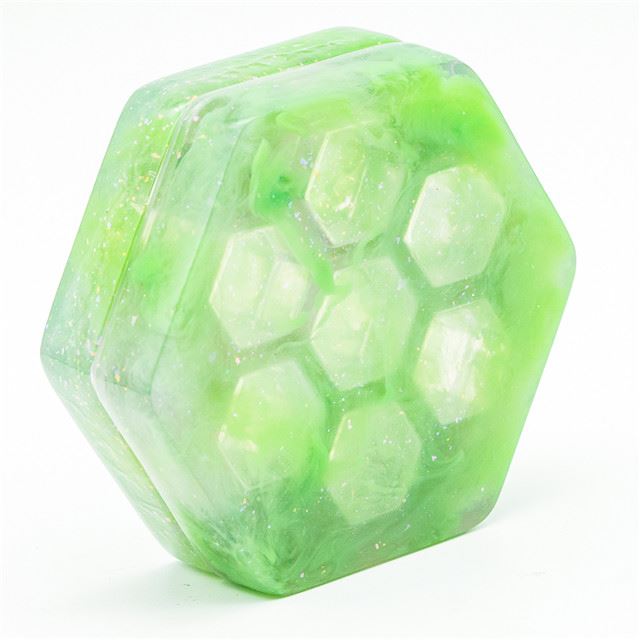 Green Gliiter on Resin with 7 Slots - Dice Storage