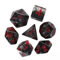 Thumbnail for Black Swirl in Clear Resin - 7pcs RPG Full Dice Set