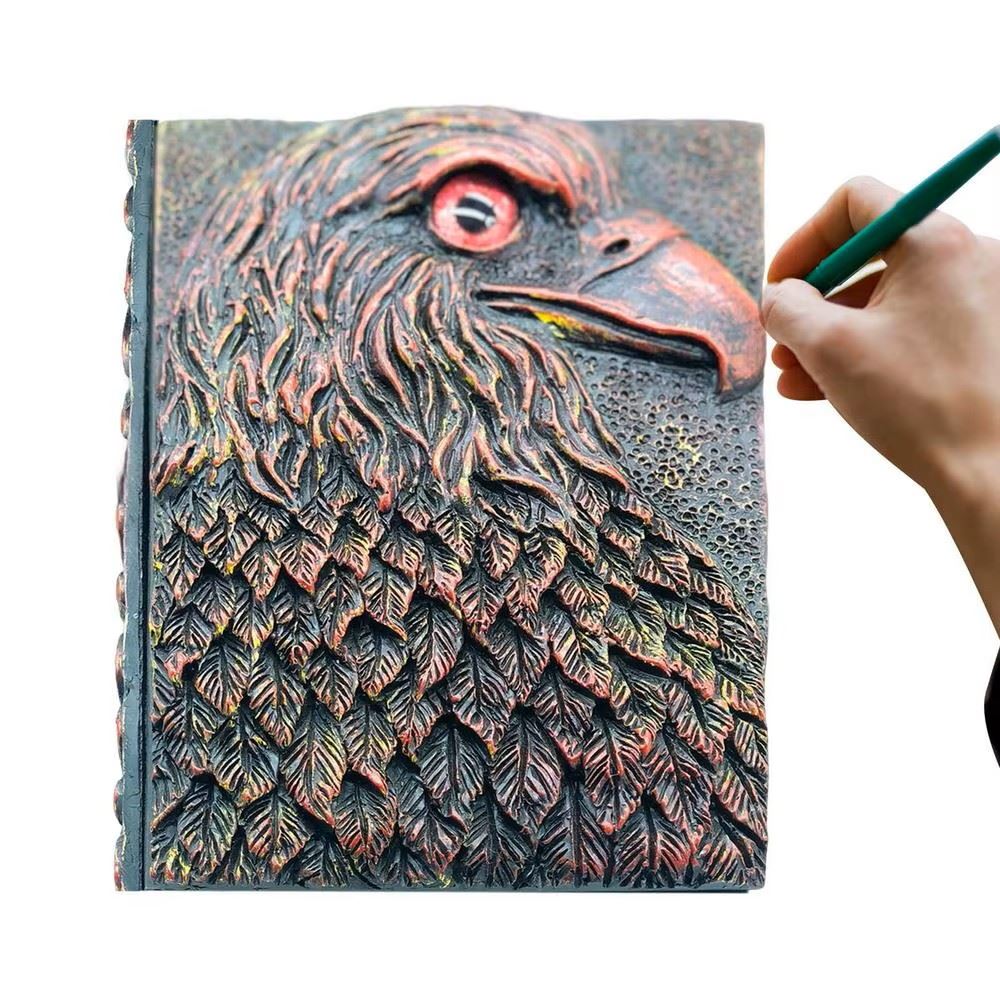 Red Resin Eagle - A5 Handmade Hardback Notebook