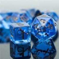 Thumbnail for Wand in Clear & Blue Resin - 7pcs RPG Full Dice Set