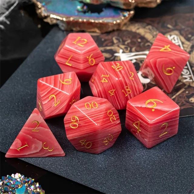 Goldstone Gemstone - 7pcs RPG Dice Set