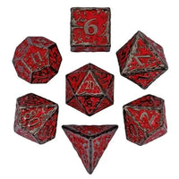 Thumbnail for 7pcs Dice Metal Druid Vine Nickel Font Red