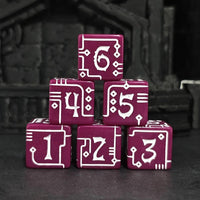 Thumbnail for 30pcs D6 16mm Dice Acrylic Circuit White Font Magenta
