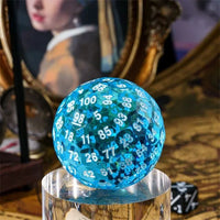 Thumbnail for Clear & Blue Dimple Face Acrylic - D100 RPG Dice