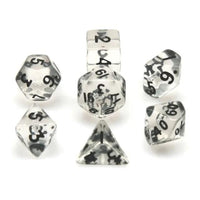Thumbnail for 7pcs Dice Acrylic Mini Black Font Clear
