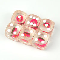 Thumbnail for Pink Donut in Clear Resin - 6pcs D6 RPG Dice Set