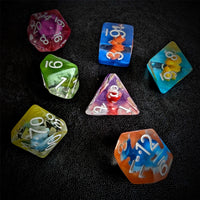 Thumbnail for Multicolour Mashroom in Clear Resin - 7pcs RPG Full Dice Set