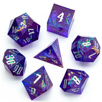 Thumbnail for Candy in Pink & Black Sharp Resin - 7pcs RPG Dice Set