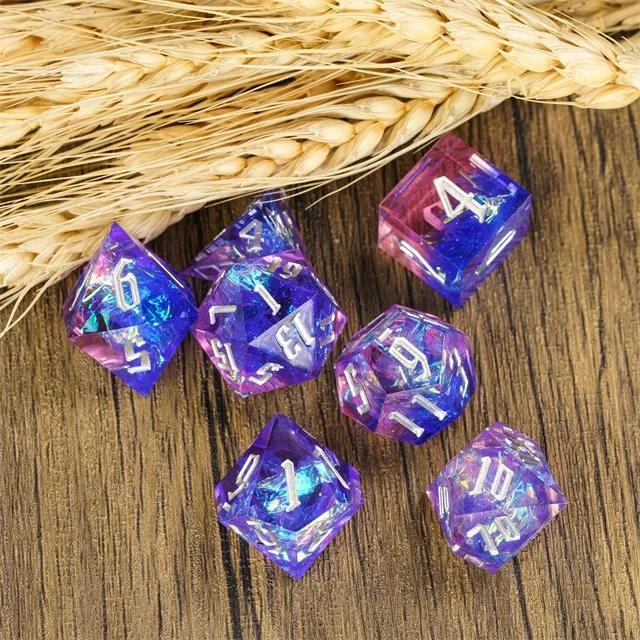 Candy in Cyan & Pink Sharp Resin - 7pcs RPG Dice Set