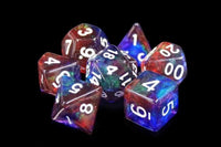 Thumbnail for Glitter in Blue & Red Acrylic - 7pcs RPG Full Dice Set