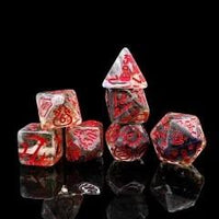Thumbnail for 7pcs Dice Resin Pattern Wizard Red Font Clear Grey