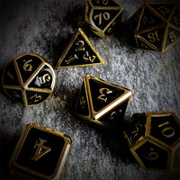 Thumbnail for Black in Gold Metal - 7pcs RPG Dice Set