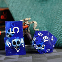 Thumbnail for Flower in Purple & Clear Filled Sharp Resin - 7pcs RPG Dice Set