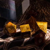 Thumbnail for Orange Indian Agate Gemstone - 7pcs RPG Dice Set