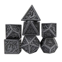 Thumbnail for Black Lattice on White Acrylic - 7pcs RPG Full Dice Set White Stack