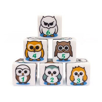 Thumbnail for 16mm White Owl Acrylic  - 6pcs D6 RPG Dice Set