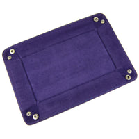 Thumbnail for Purple Velvet & Blue PU Leather - Rectangle Hard Dice Tray