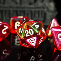 Thumbnail for 7pcs Dice Acrylic Metallic Clear Red