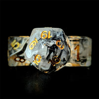 Thumbnail for Black & White Swirl in Clear Resin - 7pcs RPG Full Dice Set