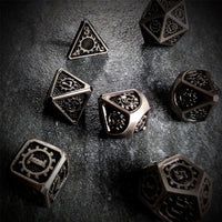 Thumbnail for Gear in Silver Metal - 7pcs RPG Dice Set