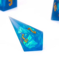 Thumbnail for Candy in Blue Frosted Sharp Resin - 7pcs RPG Dice Set