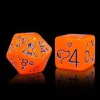 Thumbnail for 7pcs Dice Acrylic Pattern Dogs Blue Font Orange