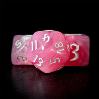 Thumbnail for Dark Pink Silk Acrylic - 7pcs RPG Full Dice Set Close