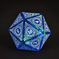 Thumbnail for Candy in Clear & Blue Sharp Resin - D20 RPG Dice