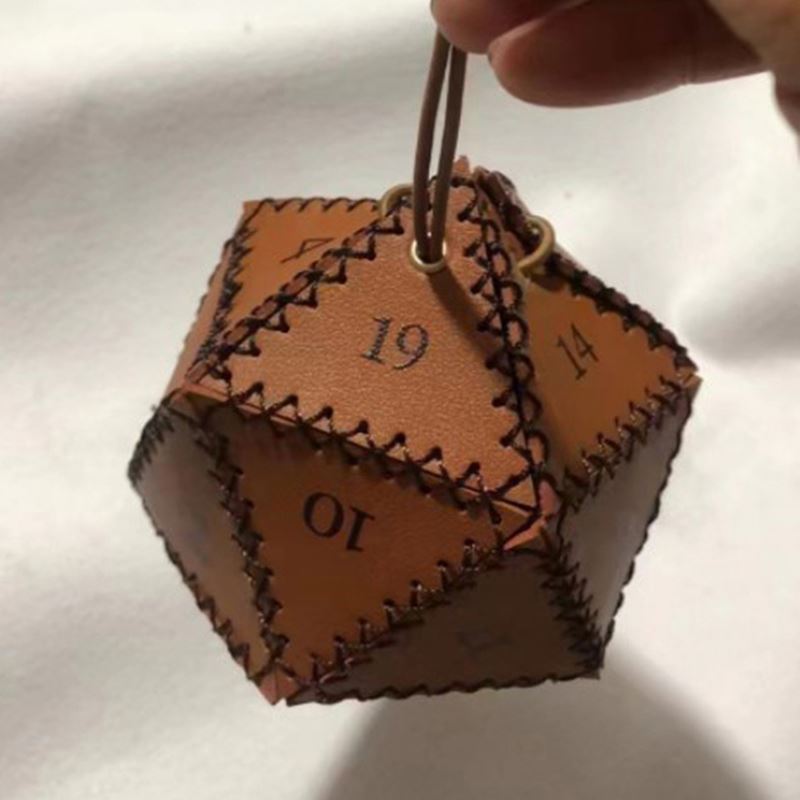 Brown Leather D20 - Storage Bag