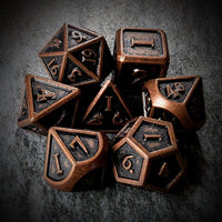 Thumbnail for Brushed Worn Copper Metal - 7pcs RPG Dice Set