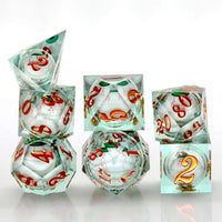 Thumbnail for Eye Ball in Green & Clear Liquid Filled Sharp Resin - 7pcs RPG Dice Set