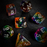 Thumbnail for Layered Rainbow in Clear Resin - 7pcs RPG Full Dice Set