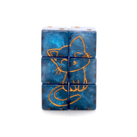 Thumbnail for Cat on Blue Resin - 6pcs D6 RPG Dice Set