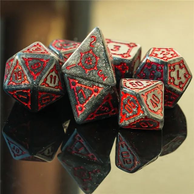 Castle on Grey Resin - 7pcs RPG Oversized Dice Set