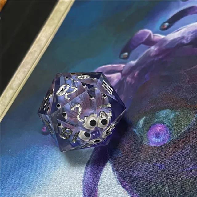 Beholder in Clear & Pink Sharp Resin - D20 RPG Dice