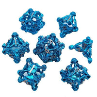 Thumbnail for 7pcs Dice Metal Hollow Skull Frame Blue