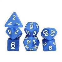 Thumbnail for 7pcs Dice Resin Swirl White Font Frosted Blue