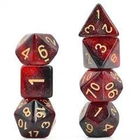 Thumbnail for Glitter in Black & Red Acrylic - 7pcs RPG Full Dice Set