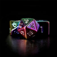 Thumbnail for Pink, Blue & Yellow Metallic Acrylic - 7pcs RPG Dice Set